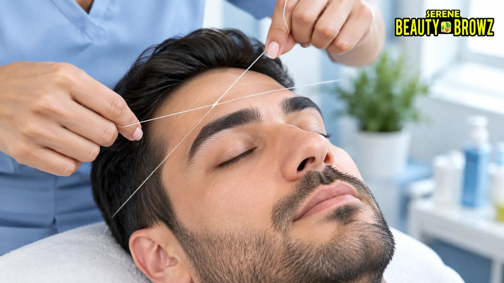 Men's eyebrow threading at Serene Beauty & Browz in Sterling Heights, MI